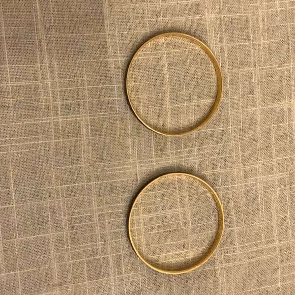 J. Crew Set of 2, Black & Gold Bangle Bracelets - Picture 2 of 4